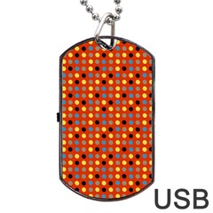 Yellow Black Grey Eggs On Red Dog Tag Usb Flash (two Sides)