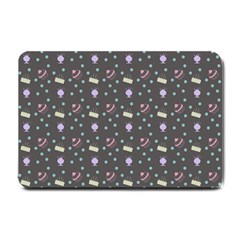 Cakes Yellow Pink Dot Sundaes Grey Small Doormat 