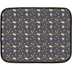 Cakes Yellow Pink Dot Sundaes Grey Double Sided Fleece Blanket (mini) 