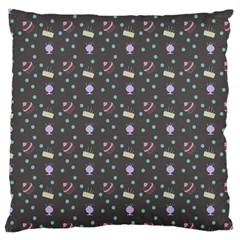 Cakes Yellow Pink Dot Sundaes Grey Large Cushion Case (two Sides)