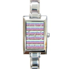 Multi White Dots Rectangle Italian Charm Watch by snowwhitegirl