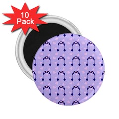 Winter Hat Snow Heart Lilac Blue 2 25  Magnets (10 Pack) 