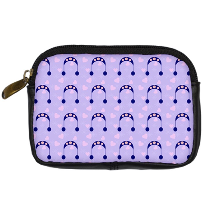 Winter Hat Snow Heart Lilac Blue Digital Camera Cases