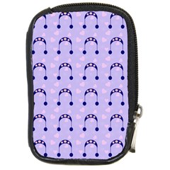 Winter Hat Snow Heart Lilac Blue Compact Camera Cases