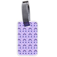 Winter Hat Snow Heart Lilac Blue Luggage Tags (one Side) 