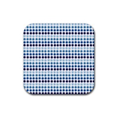 Blue Dots Rubber Square Coaster (4 Pack) 