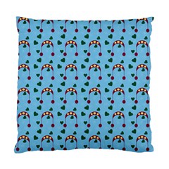 Winter Hat Red Green Hearts Snow Blue Standard Cushion Case (two Sides) by snowwhitegirl