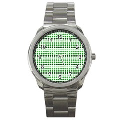 Greenish Dots Sport Metal Watch