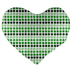 Greenish Dots Large 19  Premium Heart Shape Cushions