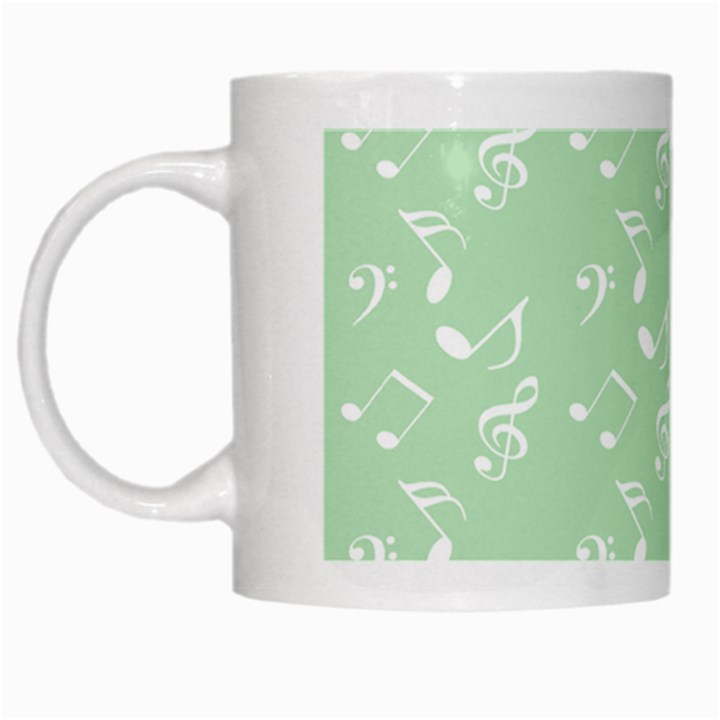 Mint Green White Music White Mugs