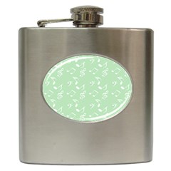 Mint Green White Music Hip Flask (6 Oz) by snowwhitegirl