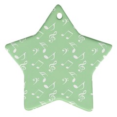 Mint Green White Music Star Ornament (two Sides)