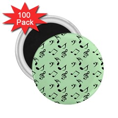 Mint Green Music 2 25  Magnets (100 Pack) 