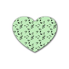 Mint Green Music Rubber Coaster (heart) 