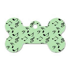 Mint Green Music Dog Tag Bone (two Sides)