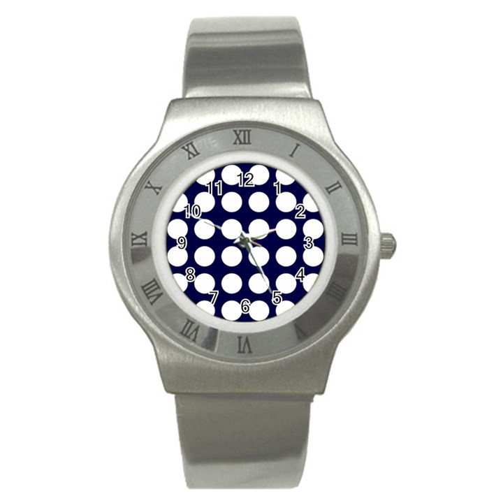 Big Dot Blue Stainless Steel Watch