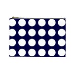 Big Dot Blue Cosmetic Bag (Large)  Front