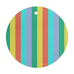 Summer Stripes Round Ornament (two Sides) by snowwhitegirl