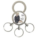 Girl Sitting 3-Ring Key Chains Front