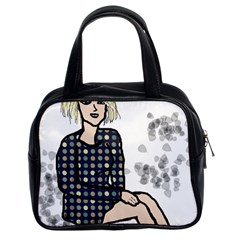 Girl Sitting Classic Handbags (2 Sides) by snowwhitegirl