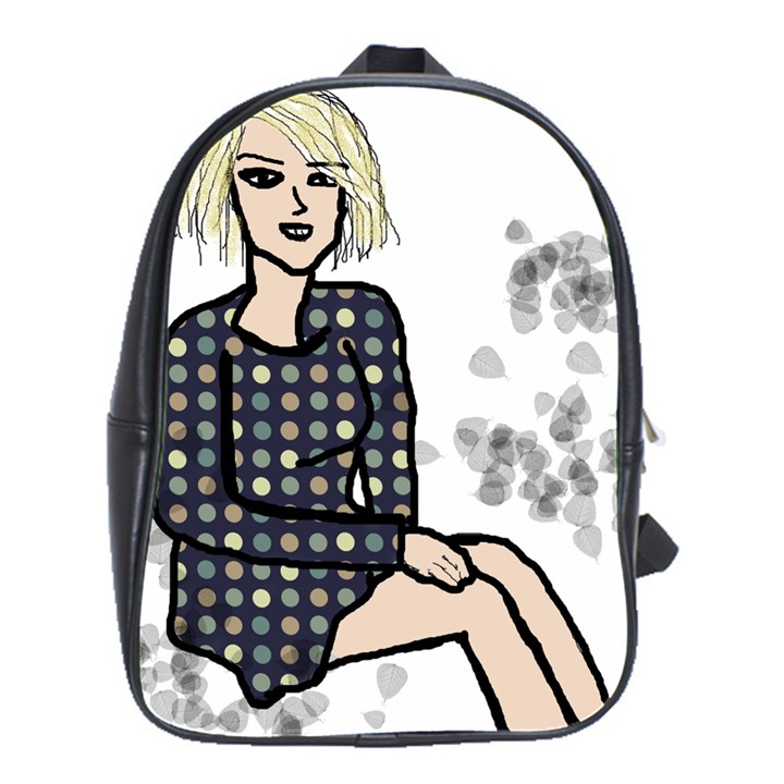 Girl Sitting School Bag (Large)