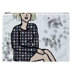 Girl Sitting Cosmetic Bag (xxl) 