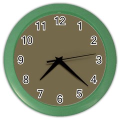 Rainy Brown Color Wall Clocks by snowwhitegirl