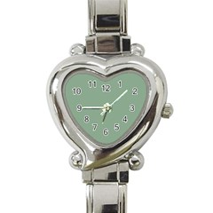 Mossy Green Heart Italian Charm Watch by snowwhitegirl