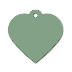 Mossy Green Dog Tag Heart (two Sides)