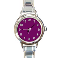 Magenta Ish Purple Round Italian Charm Watch