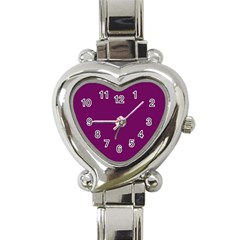 Magenta Ish Purple Heart Italian Charm Watch by snowwhitegirl