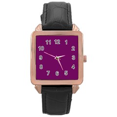 Magenta Ish Purple Rose Gold Leather Watch  by snowwhitegirl