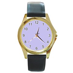 Violet Sweater Round Gold Metal Watch