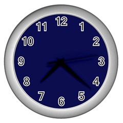 Dark Navy Wall Clocks (silver) 