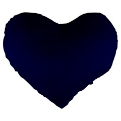 Dark Navy Large 19  Premium Flano Heart Shape Cushions