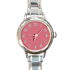 Pink Mauve Round Italian Charm Watch by snowwhitegirl