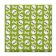 Skull Bone Mask Face White Green Face Towel by Alisyart