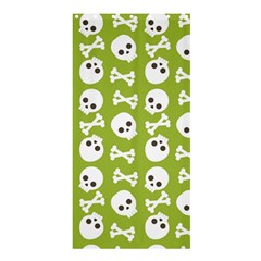 Skull Bone Mask Face White Green Shower Curtain 36  X 72  (stall) 