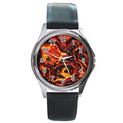 Lava Active Volcano Nature Round Metal Watch