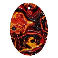 Lava Active Volcano Nature Oval Ornament (two Sides)