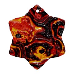 Lava Active Volcano Nature Snowflake Ornament (two Sides)