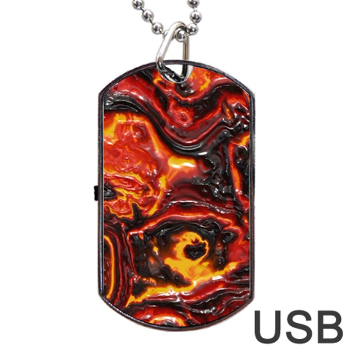 Lava Active Volcano Nature Dog Tag USB Flash (Two Sides)