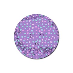 Little Face Rubber Coaster (round)  by snowwhitegirl