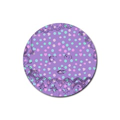 Little Face Rubber Round Coaster (4 Pack)  by snowwhitegirl