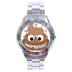 Poo Happens Stainless Steel Analogue Watch by Vitalitee