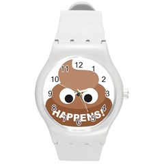 Poo Happens Round Plastic Sport Watch (m) by Vitalitee