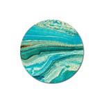 Mint,gold,marble,nature,stone,pattern,modern,chic,elegant,beautiful,trendy Magnet 3  (Round) Front