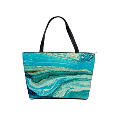 Mint,gold,marble,nature,stone,pattern,modern,chic,elegant,beautiful,trendy Shoulder Handbags by NouveauDesign