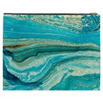 Mint,gold,marble,nature,stone,pattern,modern,chic,elegant,beautiful,trendy Cosmetic Bag (XXXL)  Back