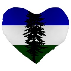 Flag Of Cascadia Large 19  Premium Heart Shape Cushions by abbeyz71